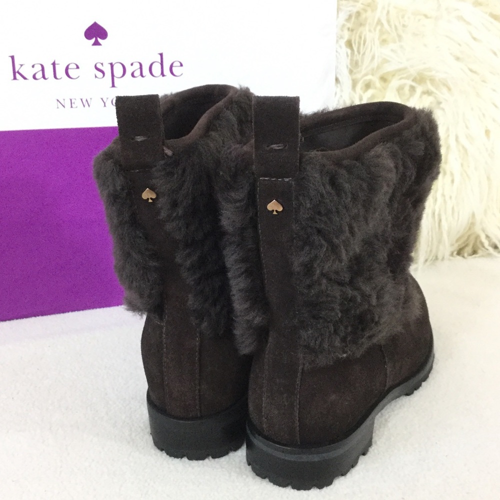 Kate Spade♠️BRAND NEW brown suede faux fur boots - Picture 4 of 4
